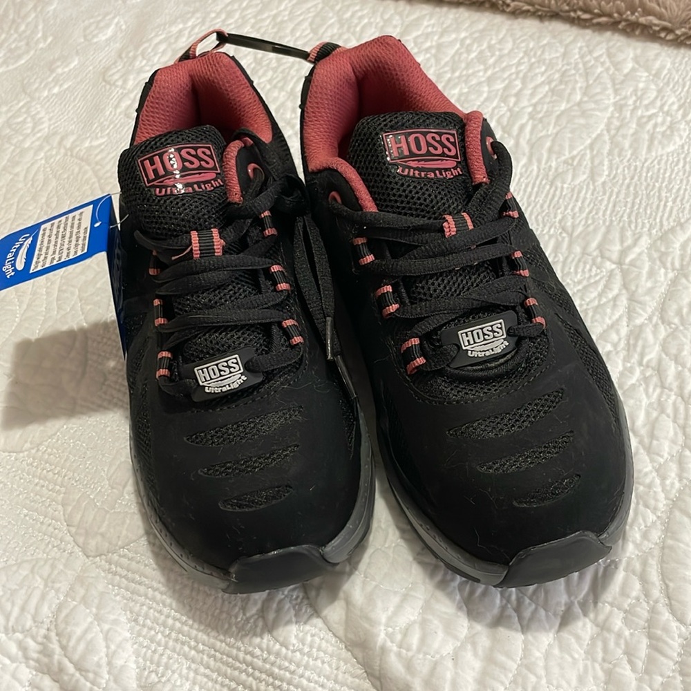 WOMEN'S HOSS BOOT SKYLINE SLIP-RESISTANT WORK SHOES U.S. size 5.5 pink & black - Picture 3 of 7